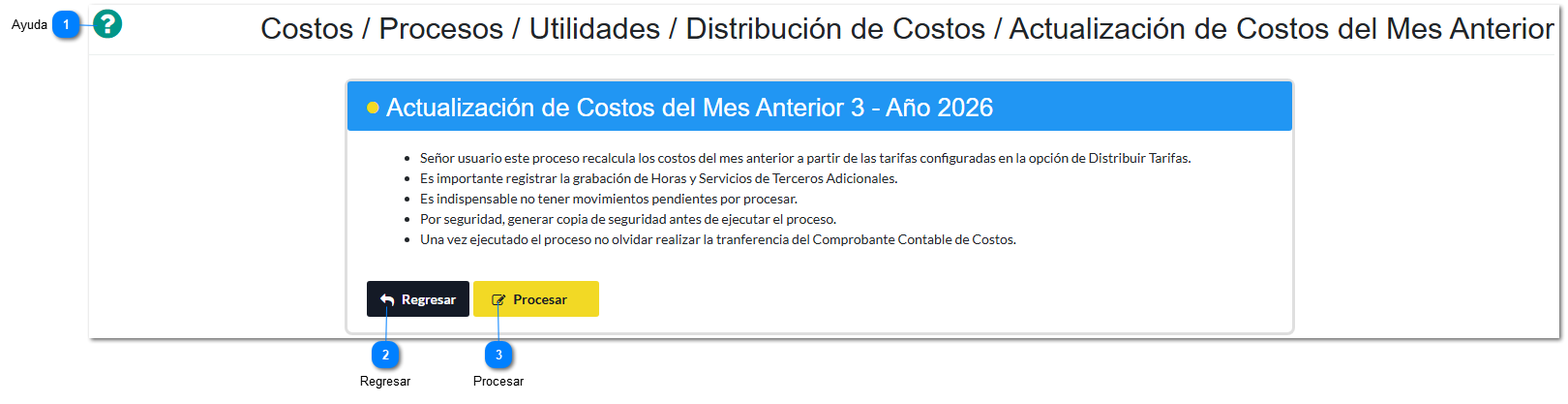 Actualización de Costos del Mes Anterior