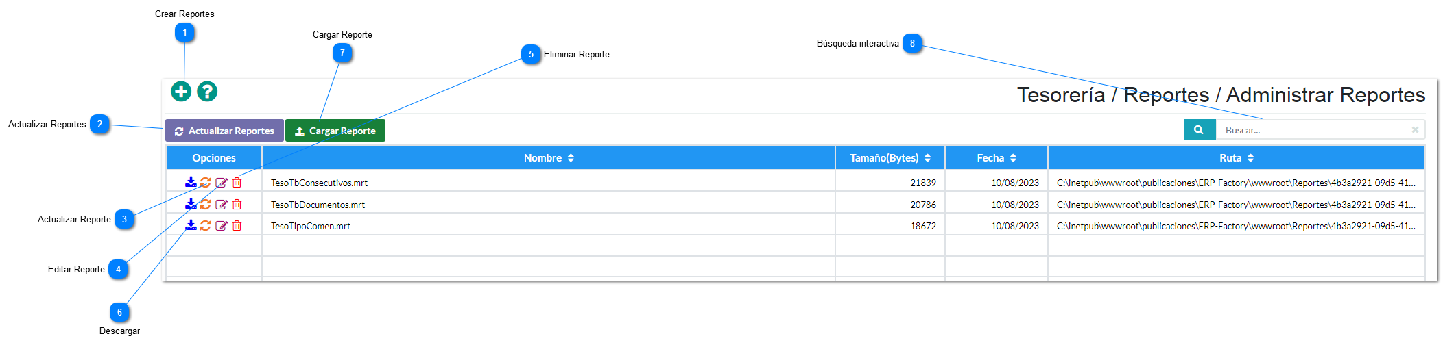 Administrar Reportes