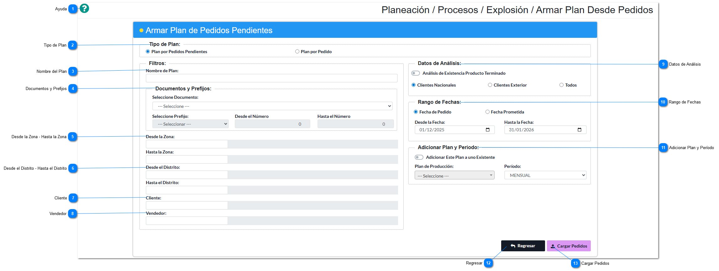 Armar Plan Desde Pedidos