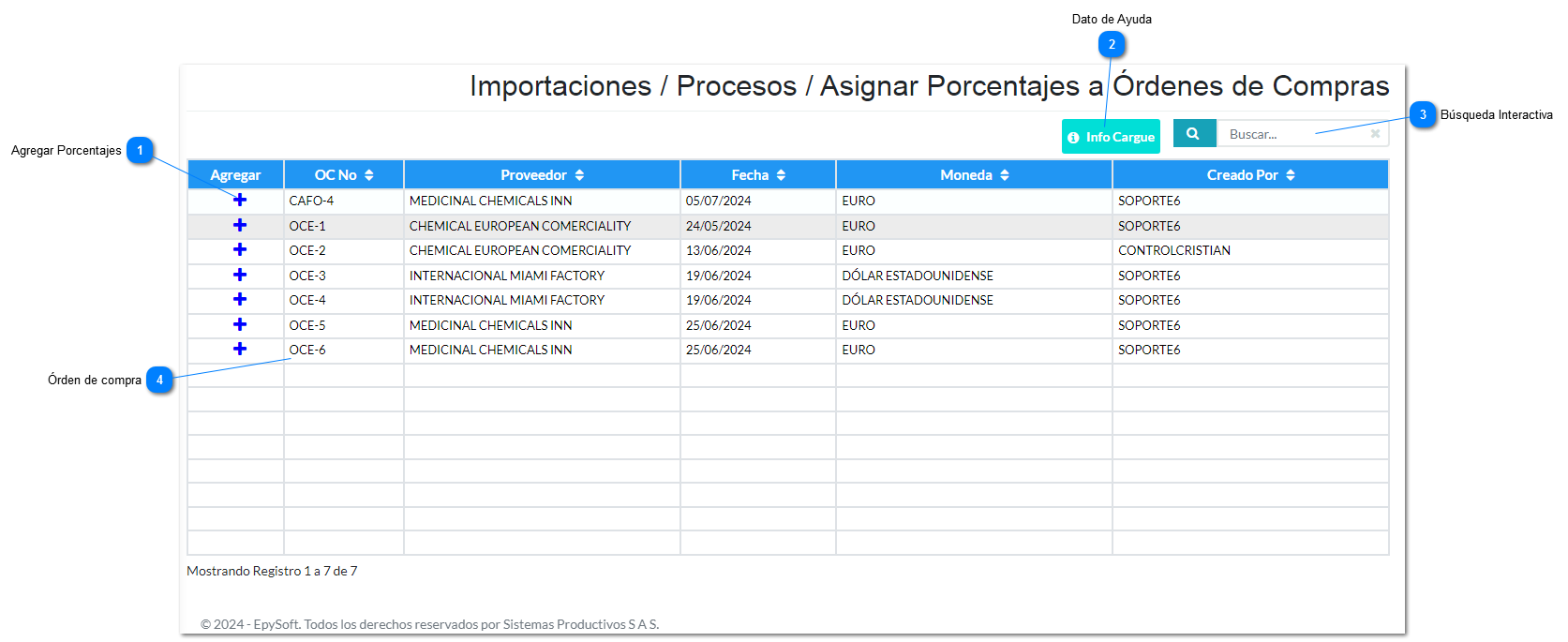 Asignar Porcentajes