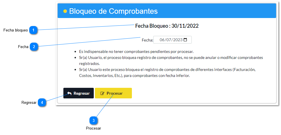 Bloqueo de Comprobantes