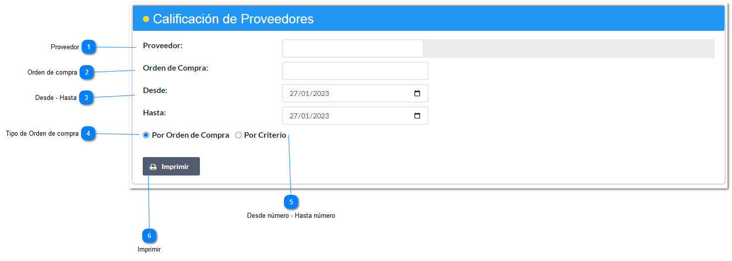 Calificación de Proveedores