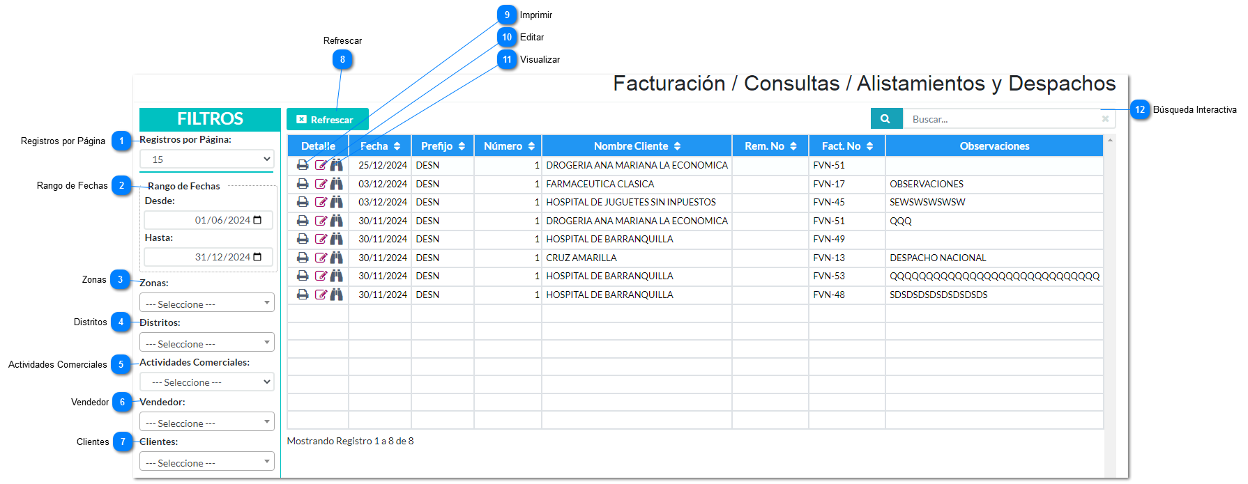 Consulta Alistamiento y Despachos