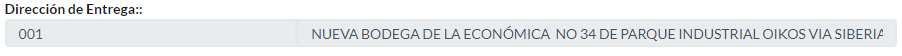 12. Dirección de Entrega