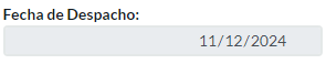 8. Fecha de Despacho