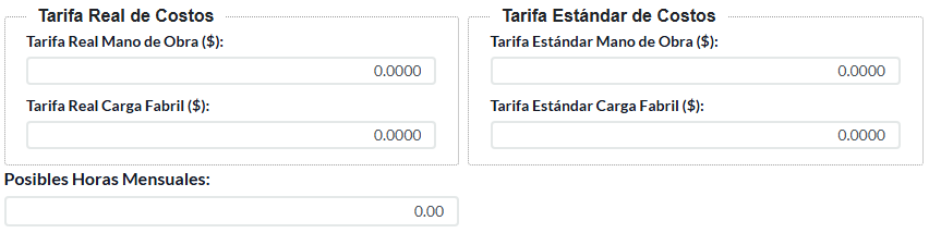 15. Tarifas para Costos