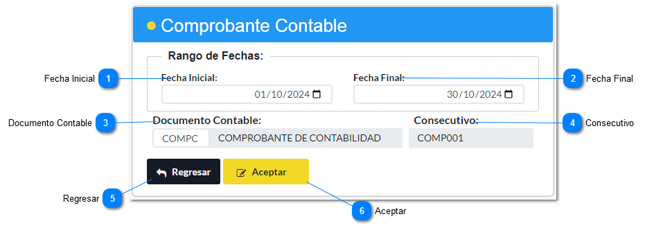 Crear Comprobante Comtable