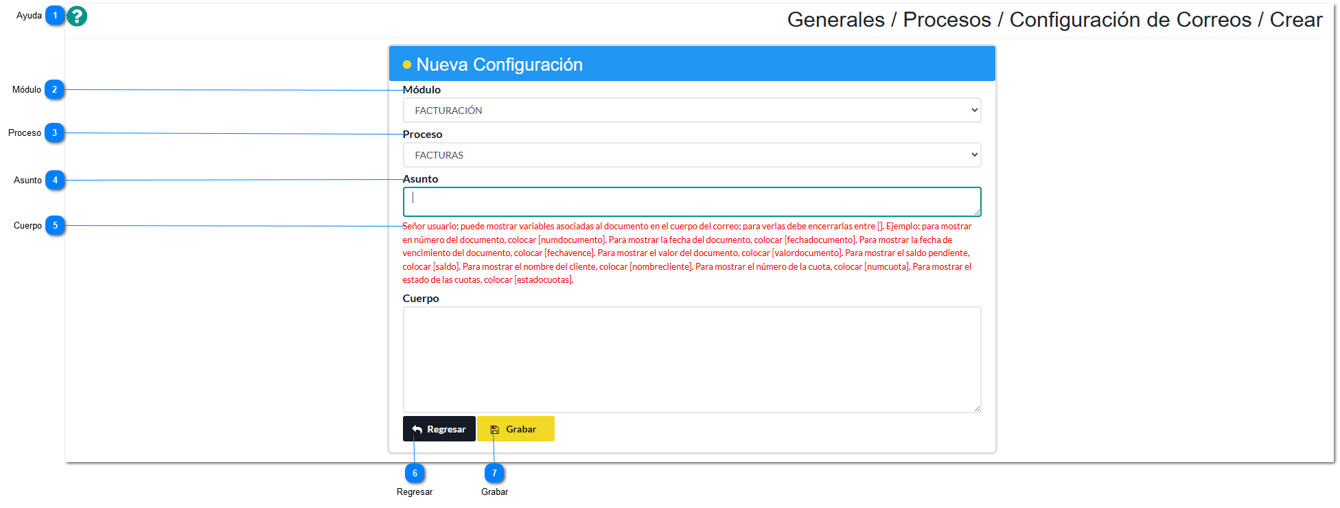 Crear Configuración de Correos