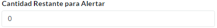 8. Cantidad Restante para alertar