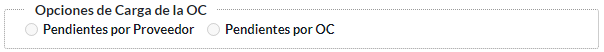 4. Opciones de Carga de la OC