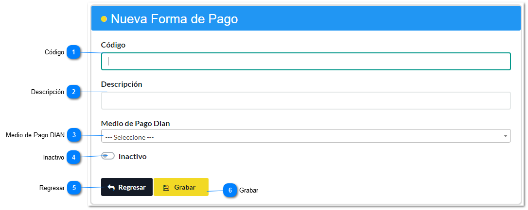 Crear Formas de Pago