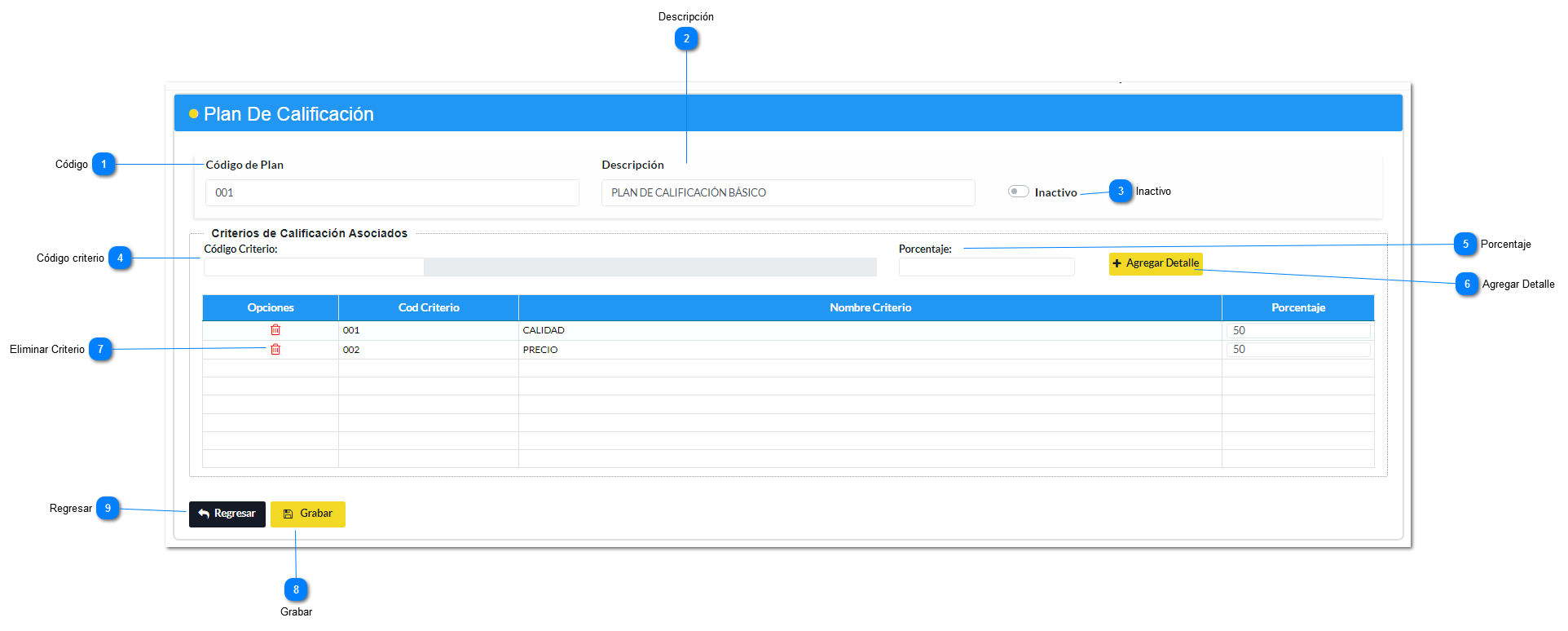 Crear Plan de Calificación