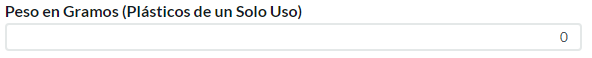 16. Peso en Gramos (Plásticos de un Solo Uso)