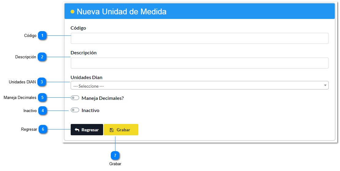 Crear Unidad de Medida