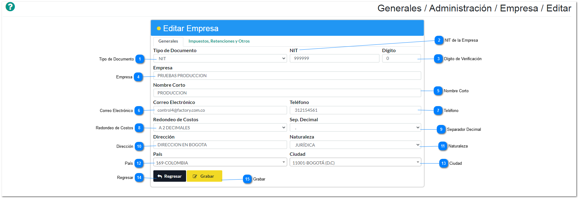 Editar Datos Generales