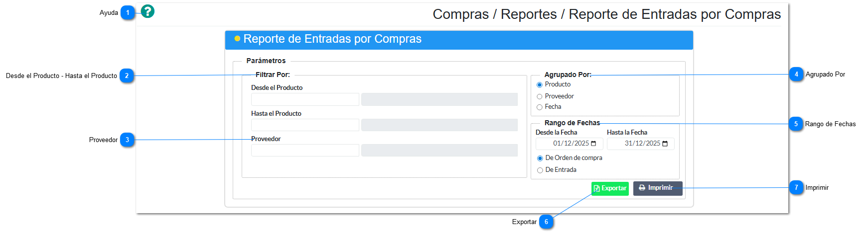 Entradas por Compras