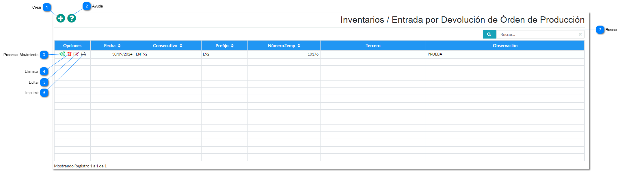 Entradas por Devolución OP 