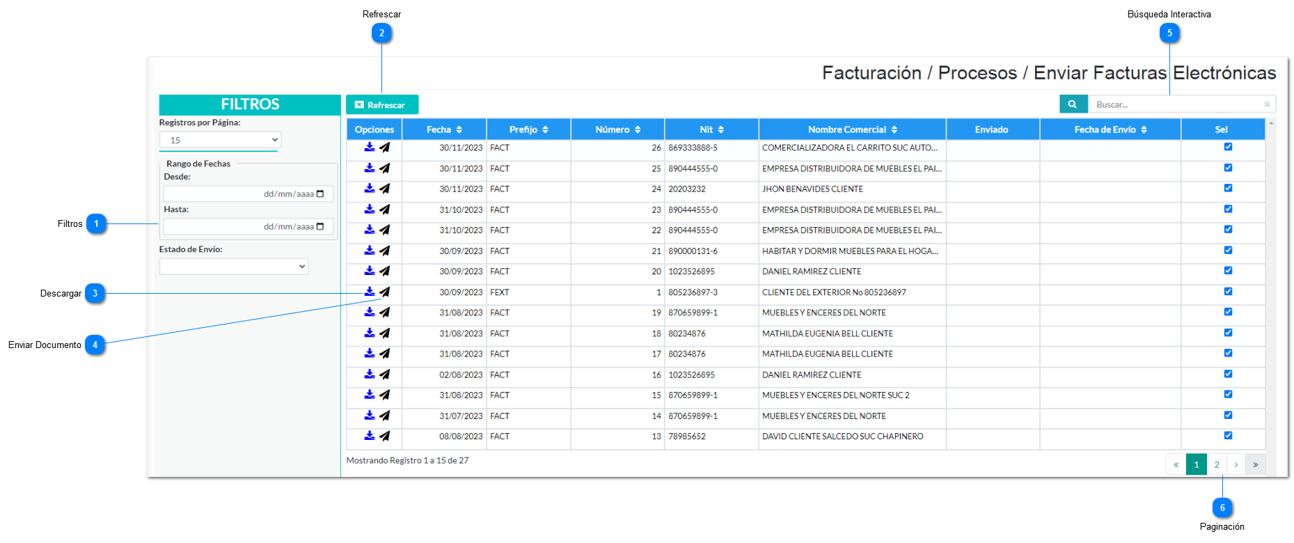 Enviar Facturas Electrónicas