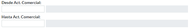 6. Desde Actividad Comercial - Hasta Actividad Comercial