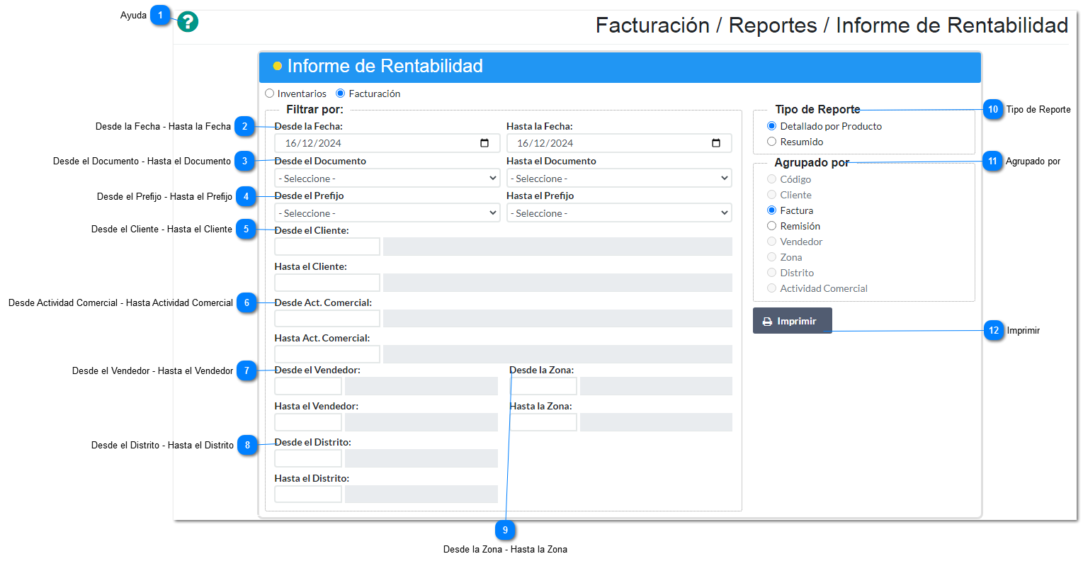 Informe de Rentabilidad Facturación