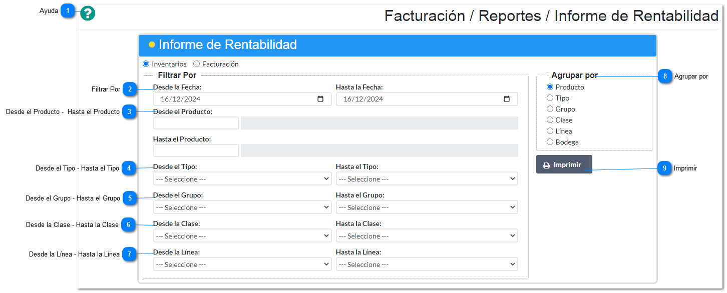 Informe de Rentabilidad Inventarios