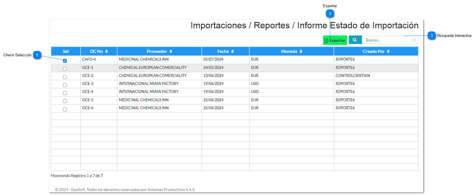 Informe Estado Importación