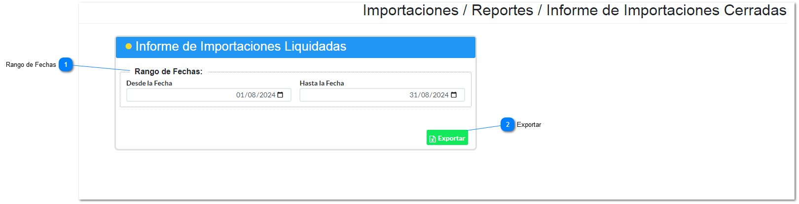 Informe Importaciones Liquidadas