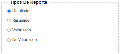 8. Tipos de reporte